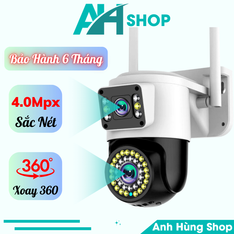 Camrera Yoosee 2 Mắt PTZ 42Led Chuẩn 4.0, Có Màu, Xoay 360, Đàm Thoại 2 Chiều, Báo Động - Camera Yoosee Ngoài Trời 2 Mắt