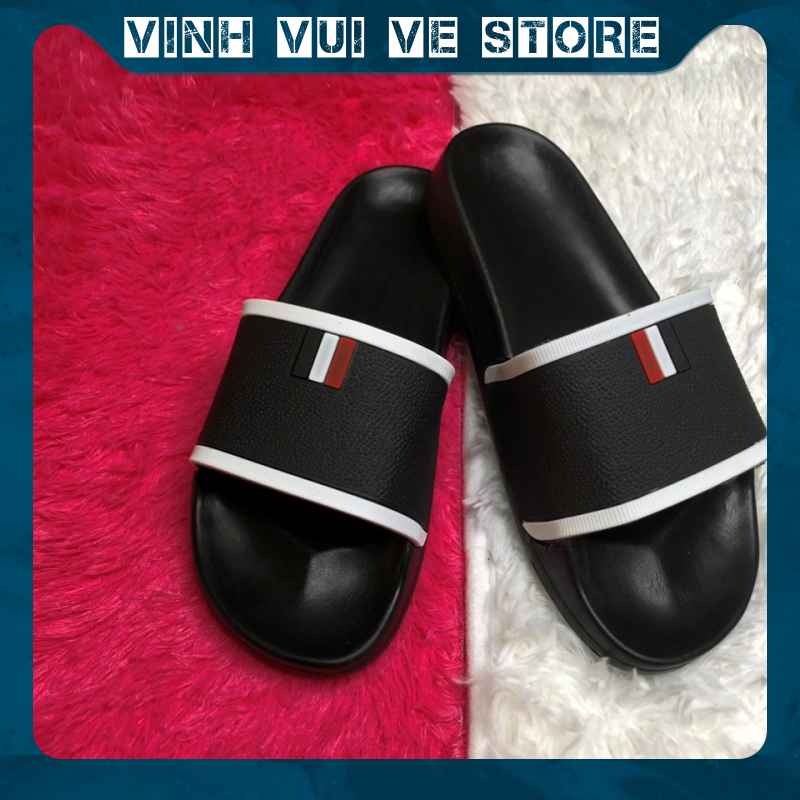 Dép lê thời trang quai ngang nam THOM đen. Hàng sẵn kho từ 38-43  - VINH VUI VẺ STORE