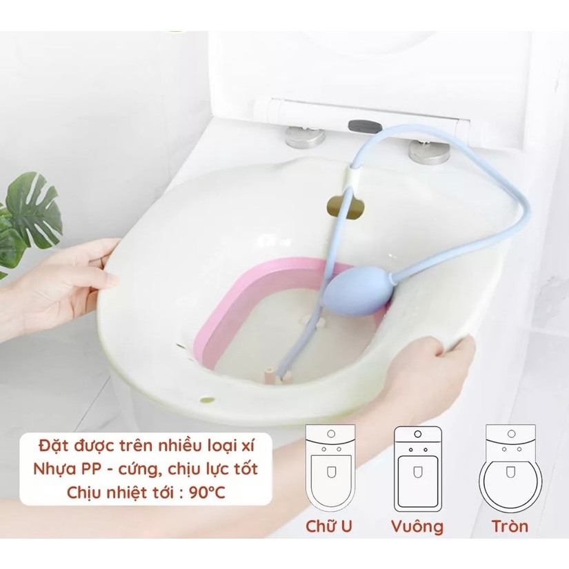 Chậu Xông Vùng Kín, Bô xông vùng kín sau sinh gấp gọn kèm vòi xịt