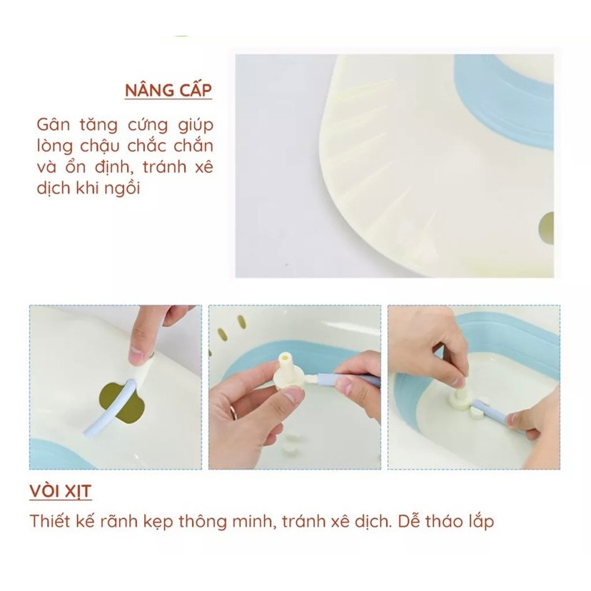 Chậu Xông Vùng Kín, Bô xông vùng kín sau sinh gấp gọn kèm vòi xịt