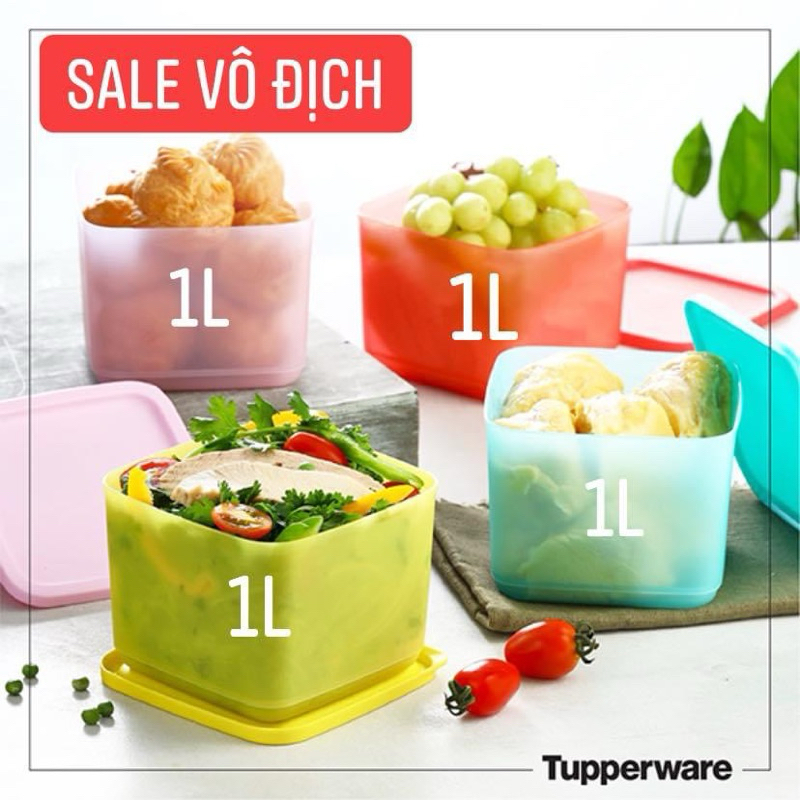 THANH LÝ HỘP Medium Square Round 1L - TUPPERWARE