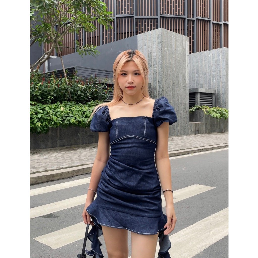 Đầm Xoè Cổ Vuông Tay Bồng Tua Rua, Đầm Body Tua Rua Siêu Hot | ARINA DRESS | Secodee