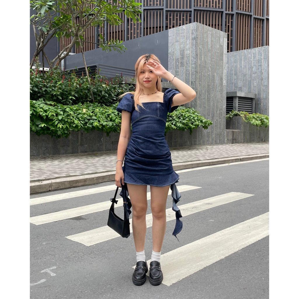 Đầm Xoè Cổ Vuông Tay Bồng Tua Rua, Đầm Body Tua Rua Siêu Hot | ARINA DRESS | Secodee