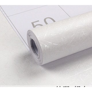 10m Giấy dán tường một màu TRẮNG GÂN XƯỚC  - 10m decal dán tường màu trơn có keo sẵn thời thượng
