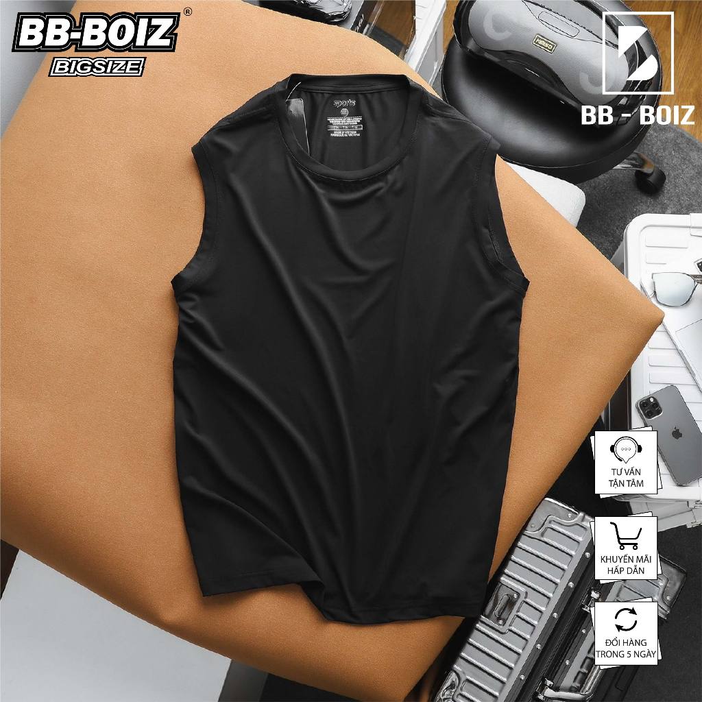 BIGSIZE - Áo thun BB - Boiz thể thao nam sát nách, ba lỗ, tanktop chất thun lạnh form bigsize 70kg -130kg