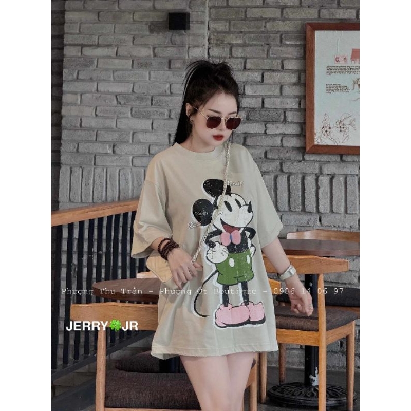 Áo phông mickey nơ hồng hàng QCL1