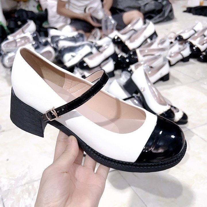 Giày búp bê nữ Mary Jane lolita đế PU 5 cm FAROSA - TK88 giày lolita siêu nhẹ phối màu cực xinh