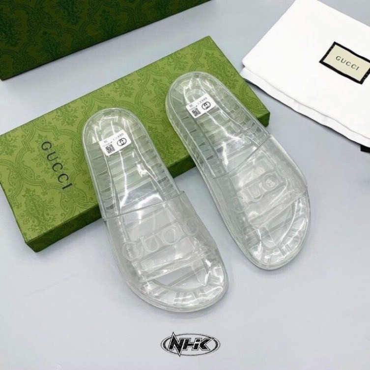 Mẫu Dép Nam GUCCI Cao Cấp Chất Liệu Đế Đúc Cao Su Non 100%, trong suốt trend 2023 giới trẻ