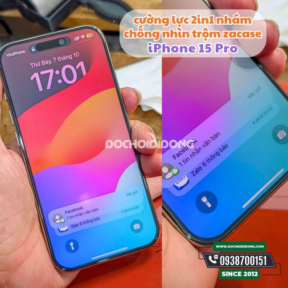 Miếng Dán Cường Lực IPhone 15 15 Plus 15 Pro 15 Pro Max 14 13 12 Pro Max Plus 2 trong 1 Nhám Chống Nhìn Trộm Màn Hình Za