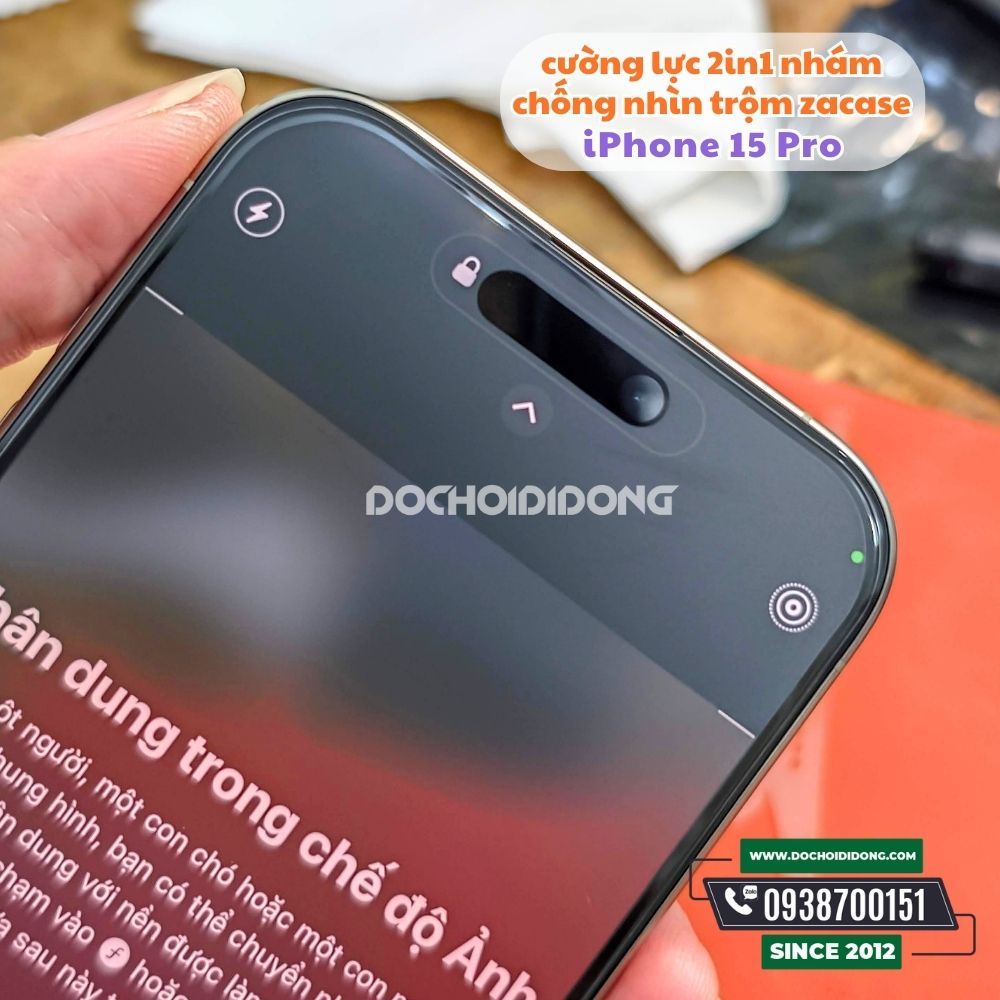 Miếng Dán Cường Lực IPhone 15 15 Plus 15 Pro 15 Pro Max 14 13 12 Pro Max Plus 2 trong 1 Nhám Chống Nhìn Trộm Màn Hình Za