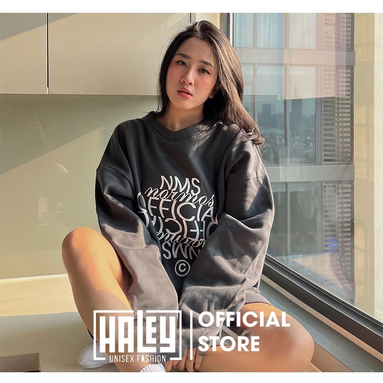 Áo Sweater Unisex HALEY HD445 Dài Tay Form Rộng OFFICIAL Mặc Đôi Phong Cách Trẻ Trung Chất Vải Nỉ Bông Ấm Áp