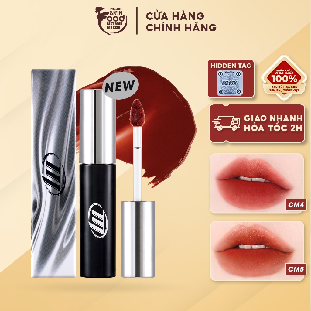 [NEW BY AI] Son Kem Lì, Mịn Mượt Nhẹ Môi, Bền Màu Merzy Cyber Mellow Tint 4g