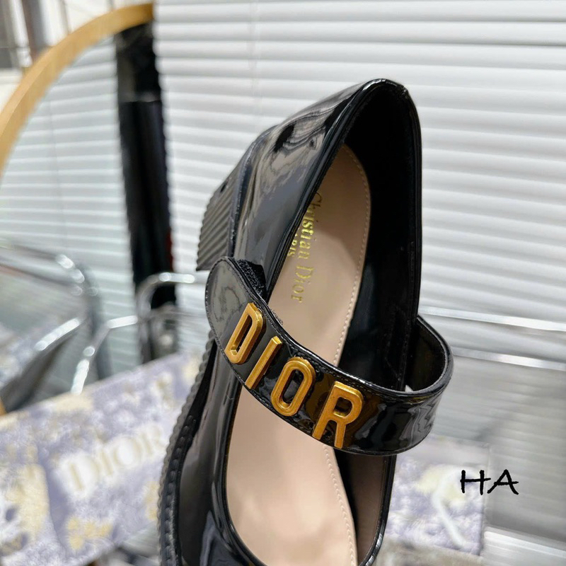 Giày Búp Bê Dio Gót Cao 5cm, Giày Búp Bê Nữ Quai Dán Da Mềm Đầy Đủ Hộp ,Bill, Túi Xách Giấy