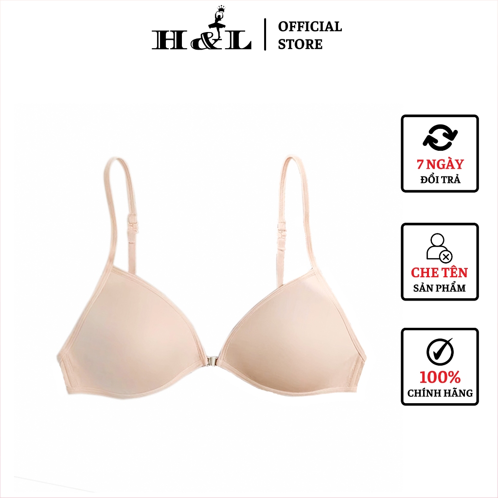 Áo ngực không gọng cài trước, cotton co dãn thoải mái, mút mỏng thấm hút mồ hôi HLBOUTIQUE A625