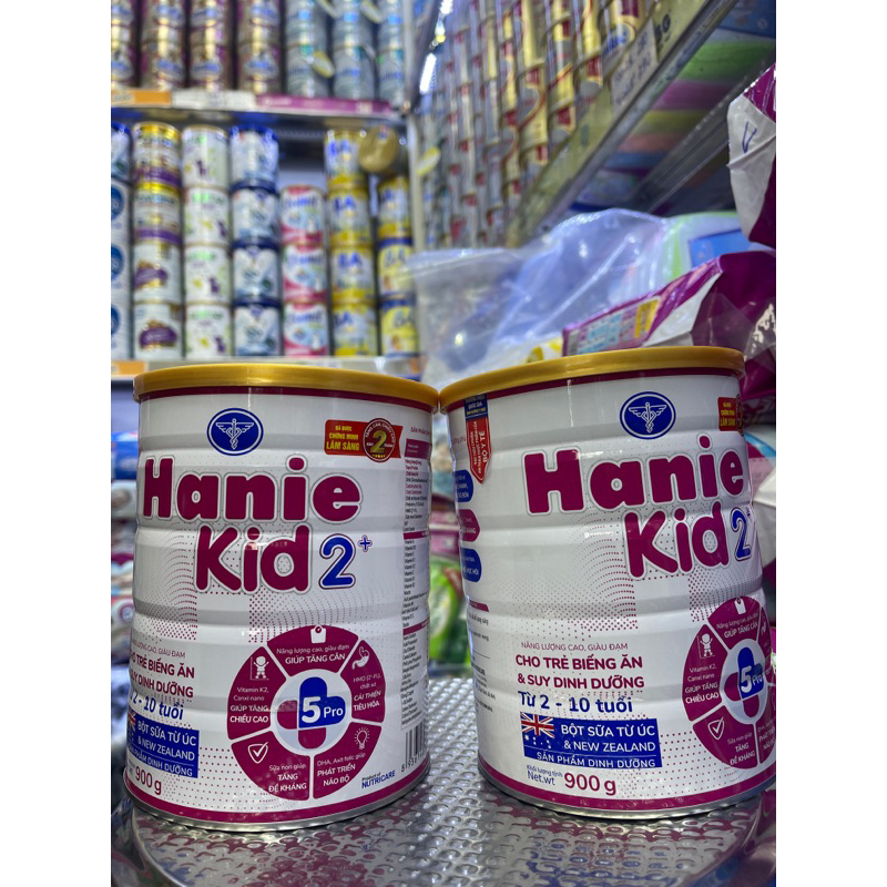Nutricare Hanie Kid 2+ cho trẻ biếng ăn và suy dinh dưỡng (900g) cho trẻ từ 2 tuổi đến 10 tuổi