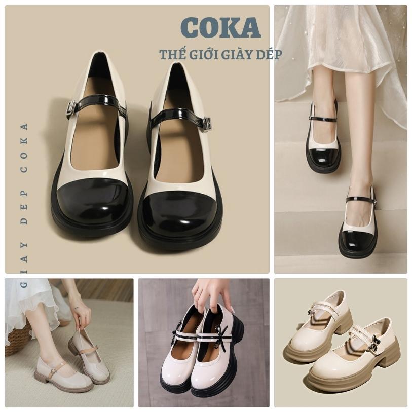 Giày búp bê nữ Marry Jane Lolita da mềm đế PU 5cm siêu nhẹ, giày tiểu thư đế bệt phong cách Nhật Bản hottrend 2023