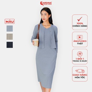 Đầm nữ CARDINA chất len tăm sọc co dãn thoải mái ôm vừa tôn dáng 3SVA01