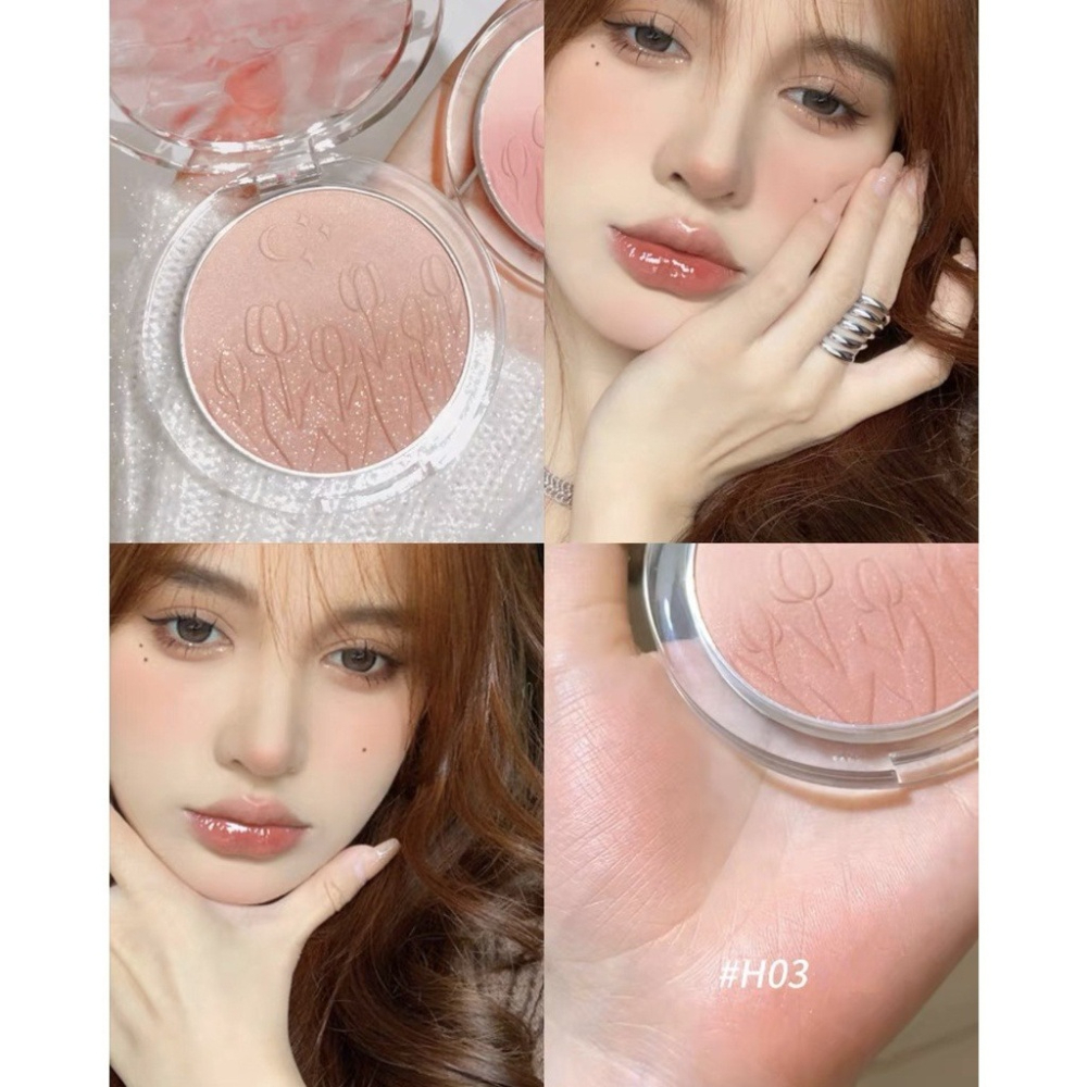 Phấn Má Loang HOLD LIVE Ripple Tulle Powder Blusher Mỏng Mịn Tự Nhiên Có Nhũ HL667