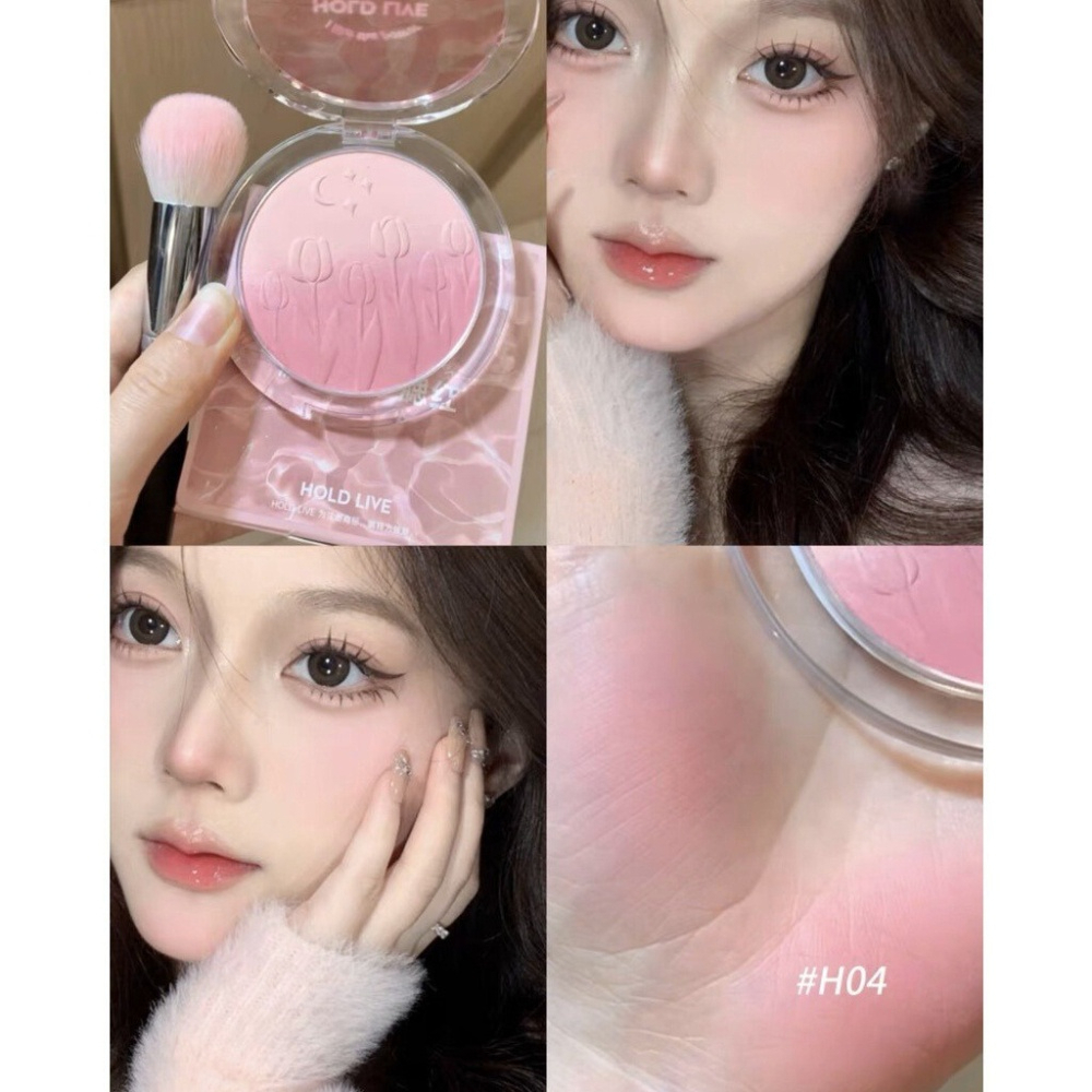 Phấn Má Loang HOLD LIVE Ripple Tulle Powder Blusher Mỏng Mịn Tự Nhiên Có Nhũ HL667