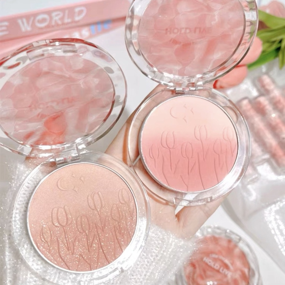 Phấn Má Loang HOLD LIVE Ripple Tulle Powder Blusher Mỏng Mịn Tự Nhiên Có Nhũ HL667