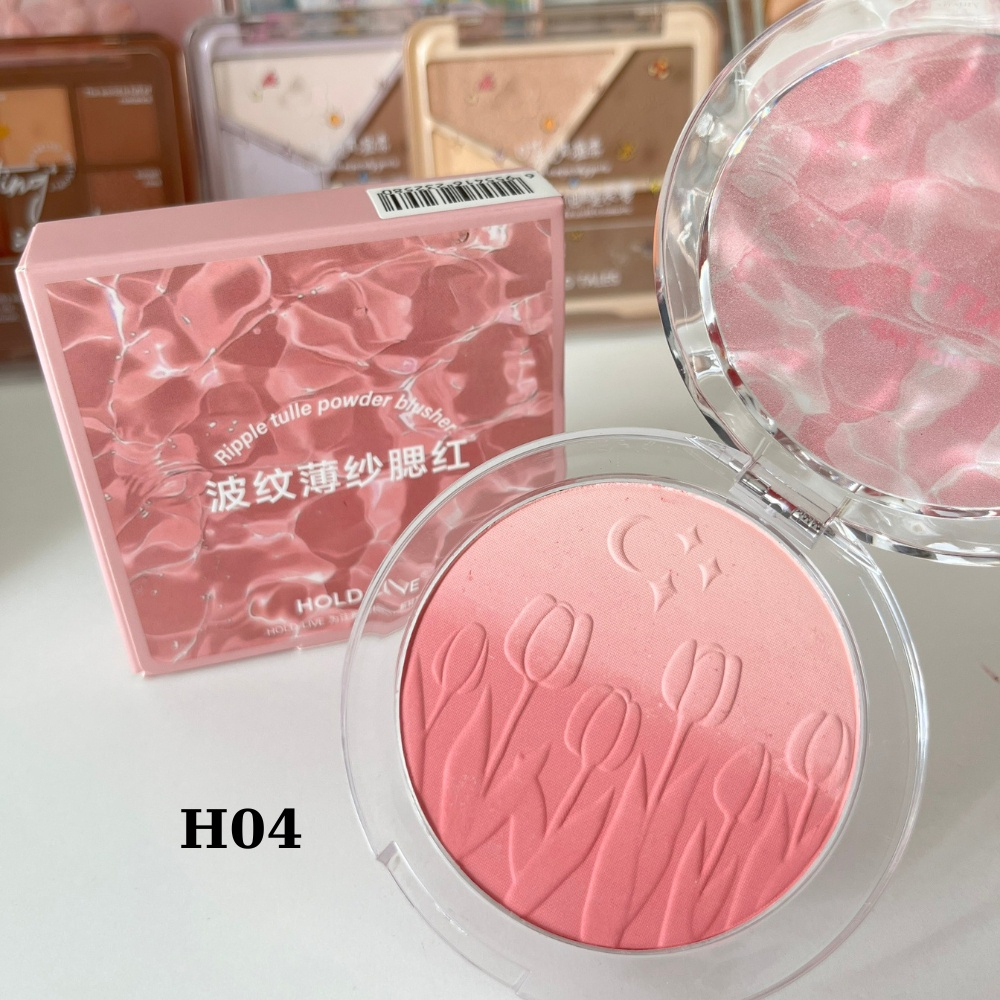 Phấn Má Loang HOLD LIVE Ripple Tulle Powder Blusher Mỏng Mịn Tự Nhiên Có Nhũ HL667