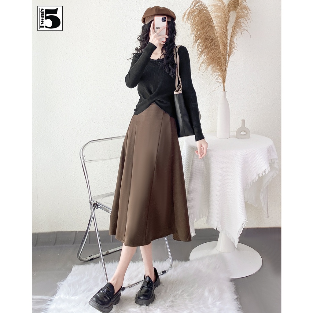 Áo len mỏng, dài tay, ly xoắn Twenty.Five 5185