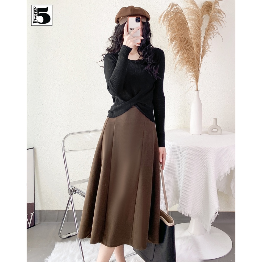 Áo len mỏng, dài tay, ly xoắn Twenty.Five 5185