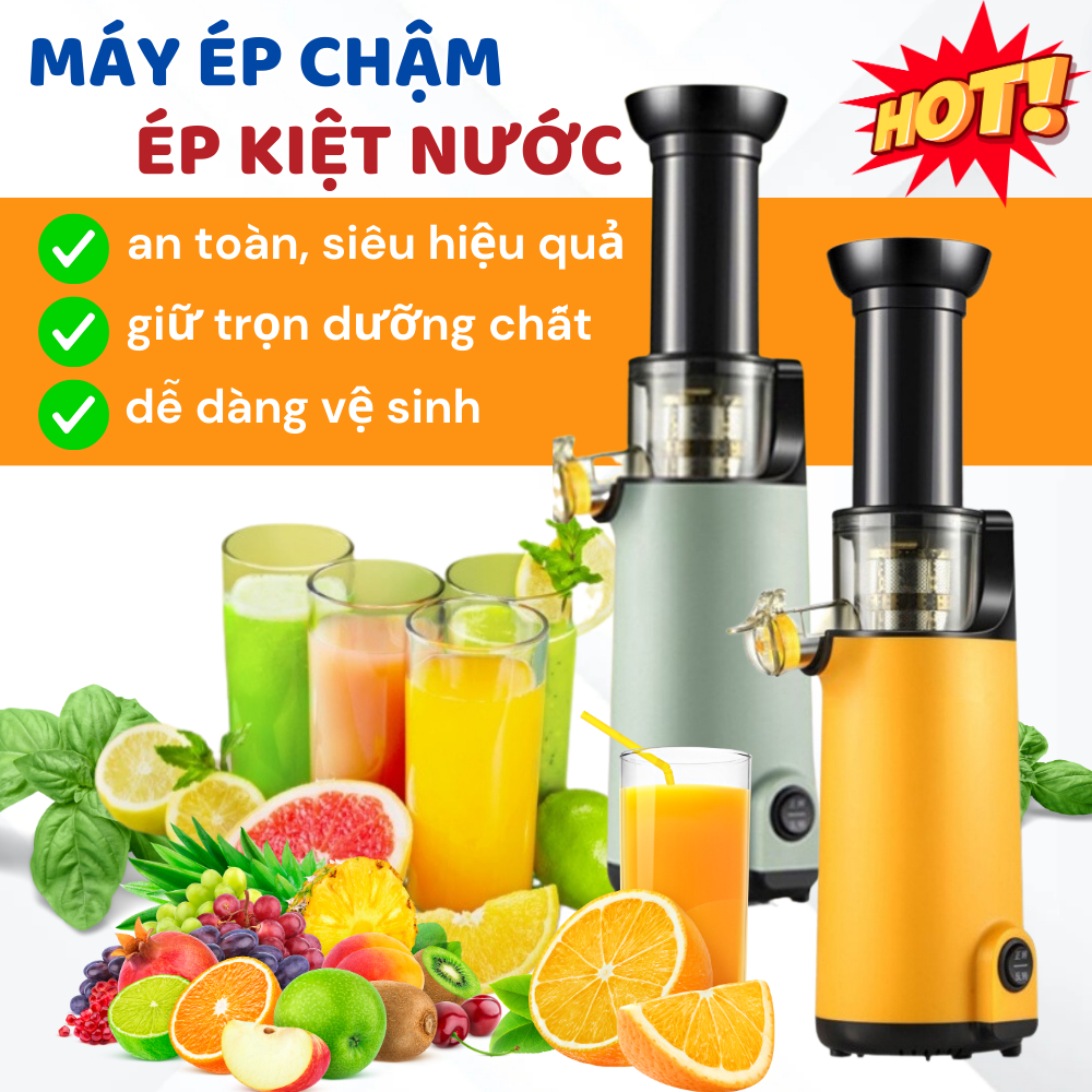 Máy Ép Chậm Mini Nineshield Chính Hãng, Máy Ép Trái Cây, Máy Ép Hoa Quả Rau Củ Siêu Bền Tiện Dụng Mọi Nhà