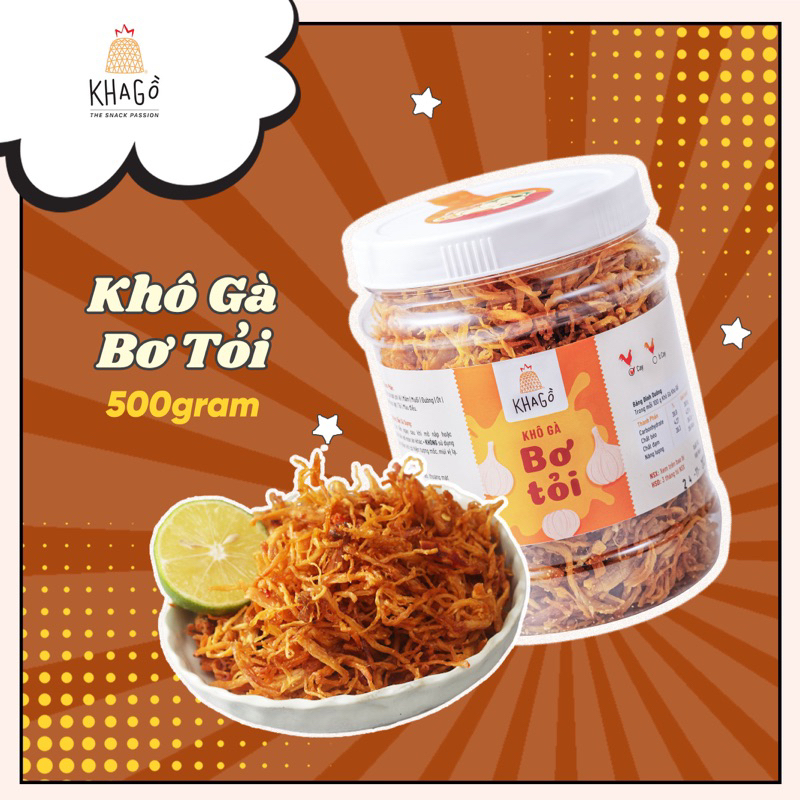 KHÔ GÀ BƠ TỎI 500 | KHA GỒ | Ăn Vặt Văn Phòng, Du Lịch, Tết, Sài Gòn Ngon