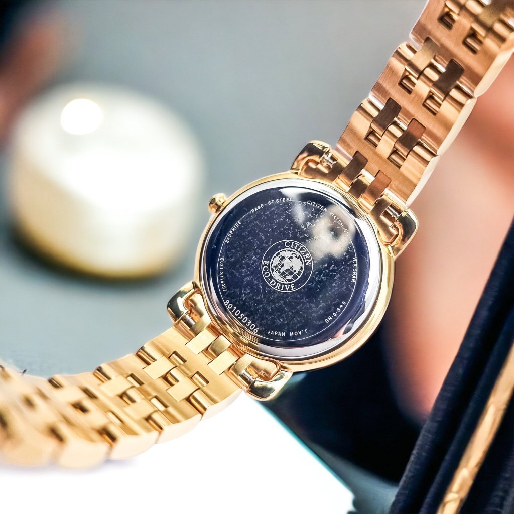 Đồng hồ nữ chính hãng Citizen EM0712-59E - Máy Quartz Pin năng lượng ánh sáng - Kính Sapphire