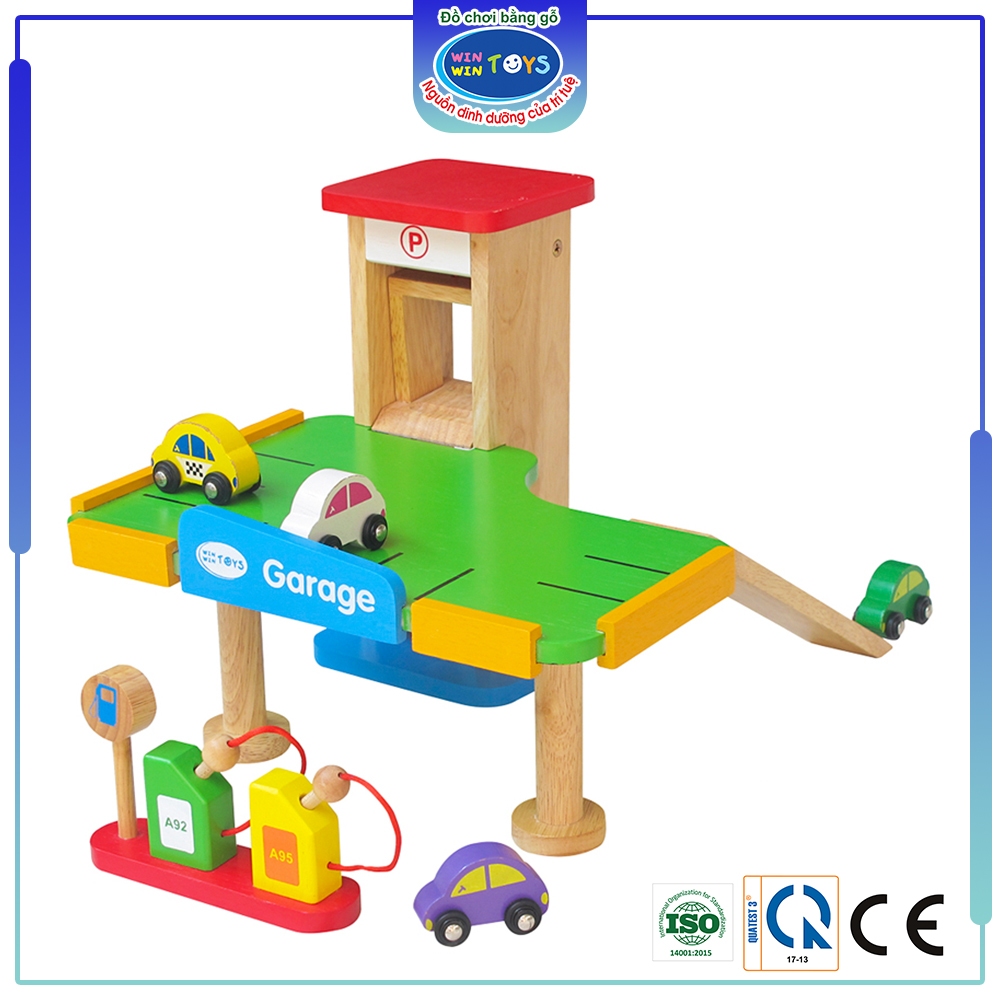 Đồ chơi gỗ Gara xe hơi | Winwintoys 61522 | Phát triển trí não và khéo léo | Đạt tiêu chuẩn CE và TCVN