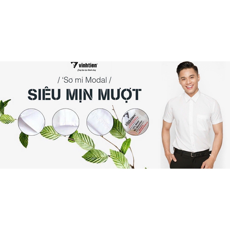 Áo Sơ Mi Ngắn Tay Classic Vĩnh Tiến Trắng GTB 325