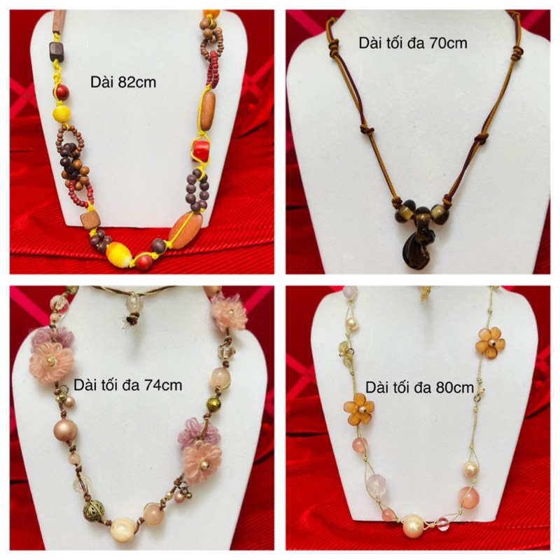 Dây chuyền dây vải mix hạt