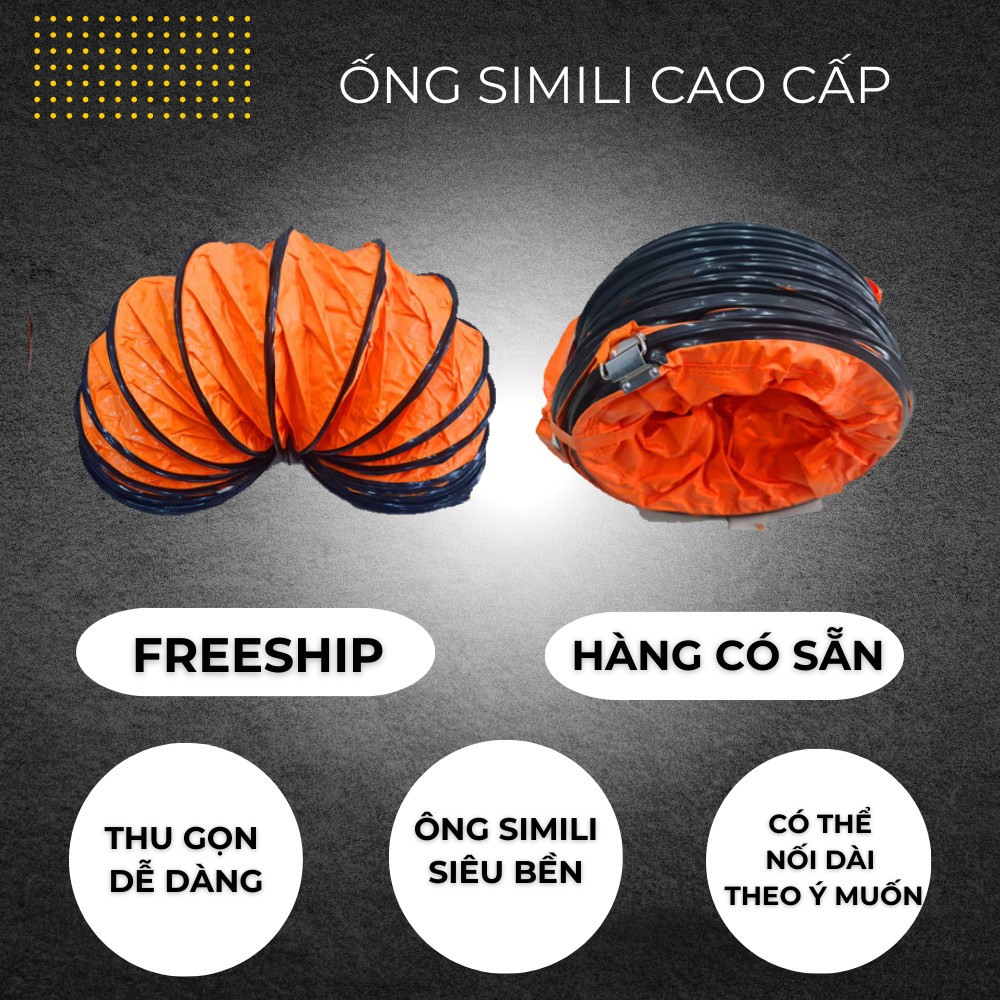 ỐNG GIÓ SIMILI CO GIÃN CHO QUẠT THÔNG GIÓ DÀI 5M/ 10M