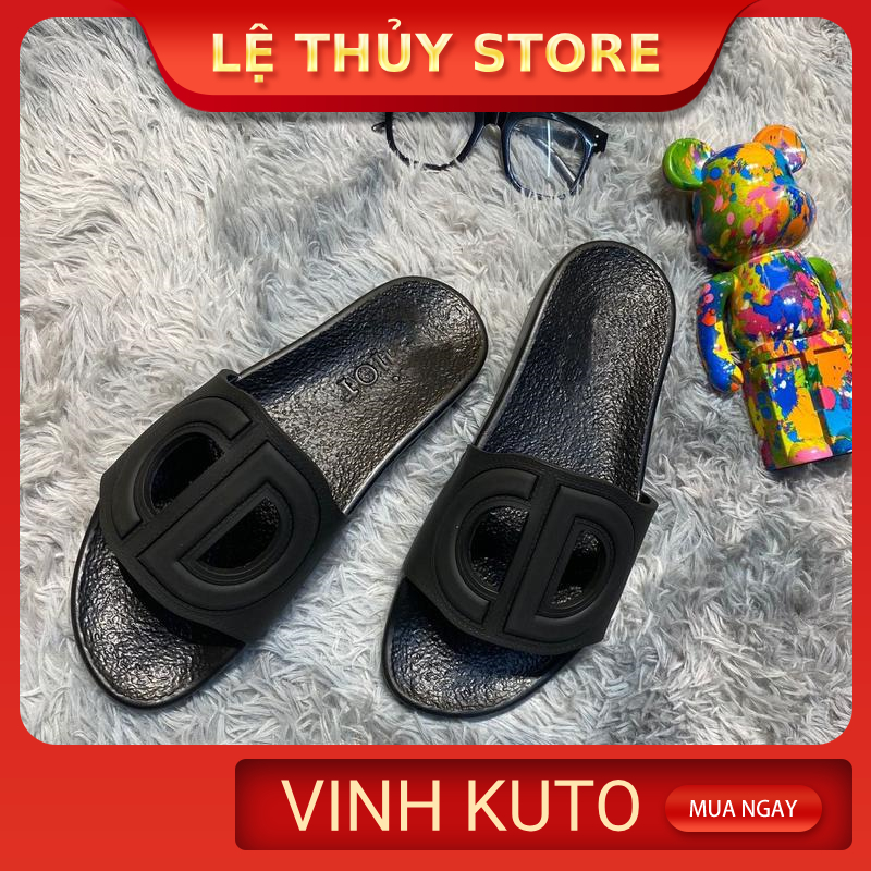 Dép thời trang quai ngang nam đẹp cd trắng đen .Hàng sẵn kho đủ màu  - LỆ THỦY STORE