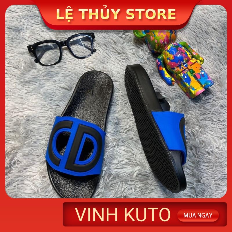 Dép thời trang quai ngang nam đẹp cd trắng đen .Hàng sẵn kho đủ màu  - LỆ THỦY STORE