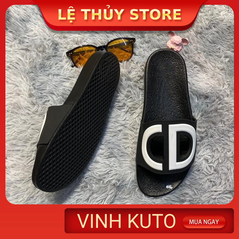 Dép thời trang quai ngang nam đẹp cd trắng đen .Hàng sẵn kho đủ màu  - LỆ THỦY STORE