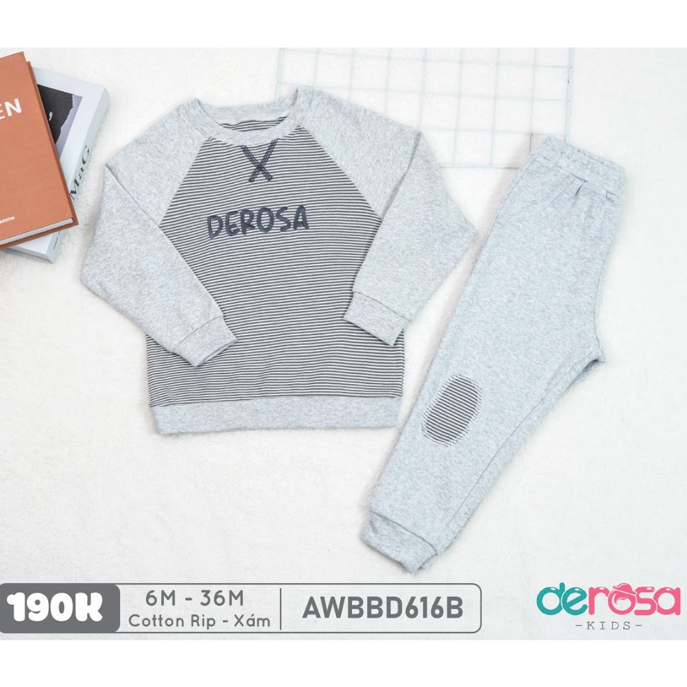 Bộ dài tay bé trai Derosa Kids cho bé từ 6-36 tháng AWBBD617B