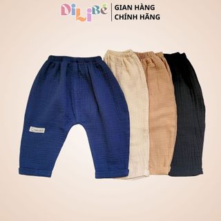 Quần ngố vải xô muslin unisex cho bé trai bé gái - Dilibe