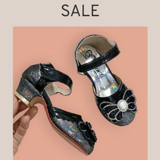 Dép sandal cho bé gái cao gót chống trơn trượt cao 3cm, giày quai hậu giày bít gót nơ công chúa BG01.