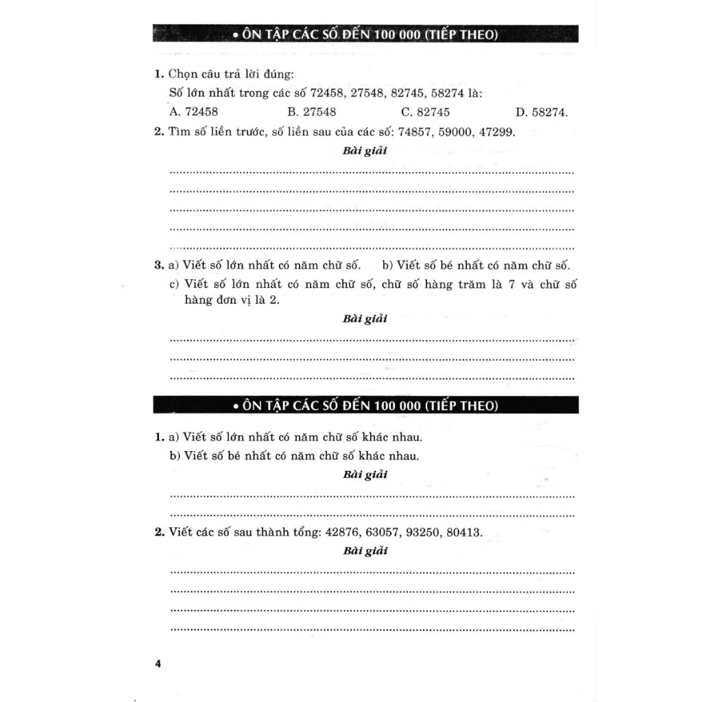 Sách - Vở bài tập nâng cao Toán 4  - HA