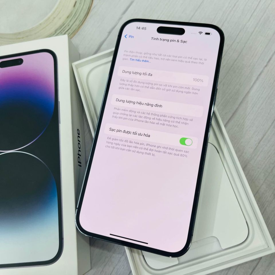 Điện thoại 14 promax /256gb quốc tê pin 100% - bảo hành 1 đổi 1