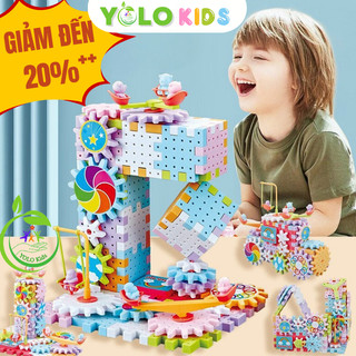 Đồ chơi lắp ráp mô hình bánh răng xoay, Bộ lắp ráp, Đồ chơi lego lắp ráp mô hình bánh răng xoay YOLO Kids