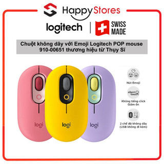 Chuột không dây với Emoji có thể tùy chỉnh Logitech POP mouse - Hàng chính hãng