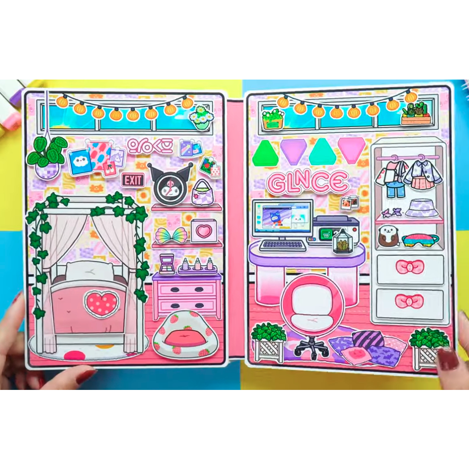 Wednesday Búp bê giấy Ngôi nhà của samsam đáng yêu  -Happyfunny