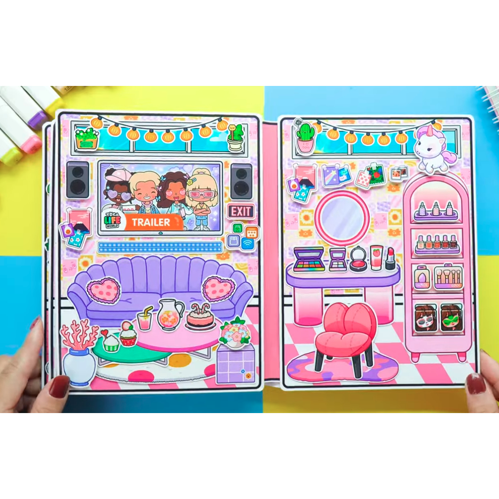 Wednesday Búp bê giấy Ngôi nhà của samsam đáng yêu  -Happyfunny