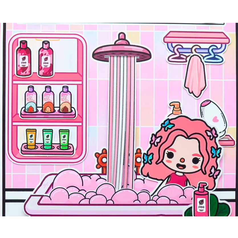 Wednesday Búp bê giấy Ngôi nhà của samsam đáng yêu  -Happyfunny