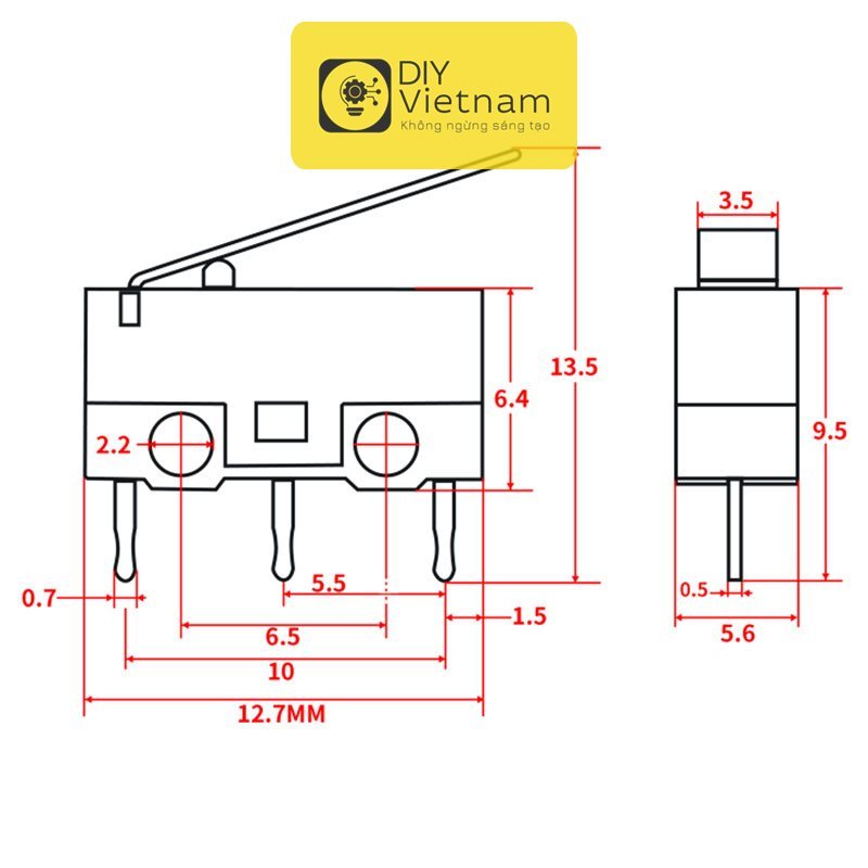 Công tắc hành trình mini 1A 125V AC