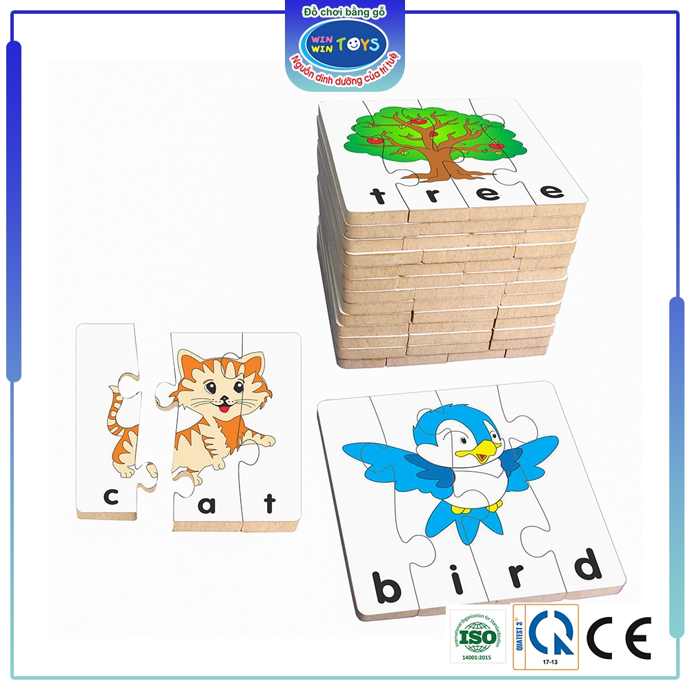 Bộ ghép hình Học chữ Tiếng Anh 1 | Winwintoys 63442 | Phát triển tư duy là logic | Đạt tiêu chuẩn CE và TCVN