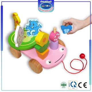 Đồ chơi gỗ Xe thú vui nhộn Winwintoys 67252, rèn luyện tính sáng tạo, sự khéo léo, an toàn cho bé